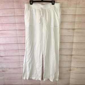 Allen Allen White Linen Pants Size XL